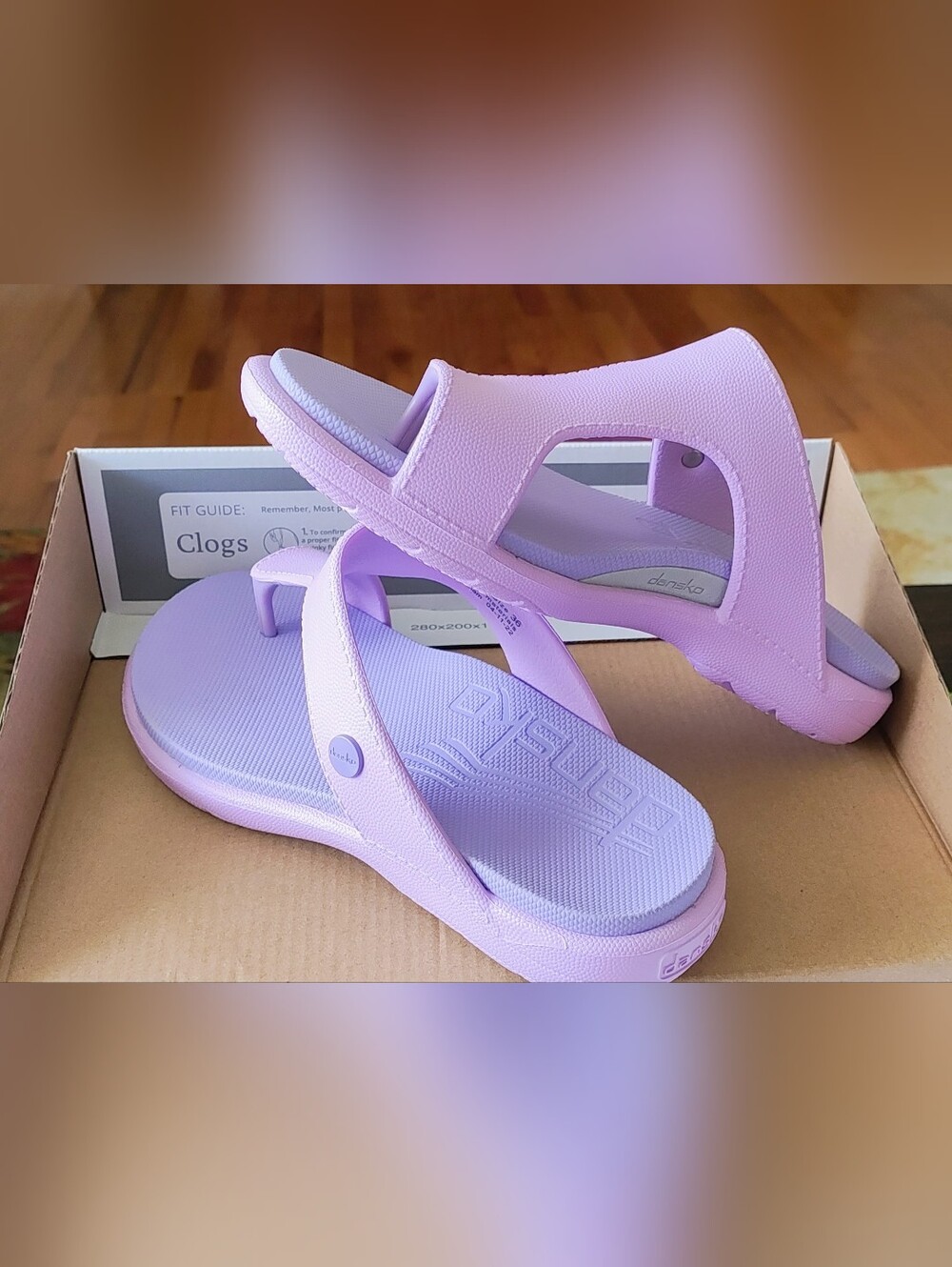 NIB- Dansko Lilac/Pink Slide Sandals